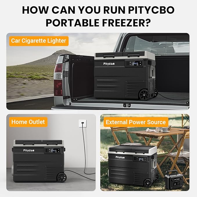 Car Refrigerator 12v Portable Fridge for Car, Auto 56 Quart Dual Zone Freezer Compressor Cooler