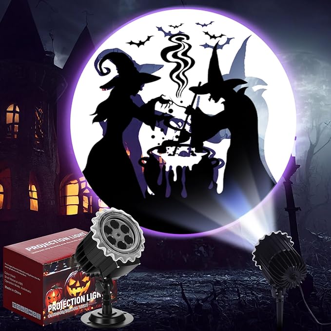 Halloween Projector Light with 1 Film Slides Holiday LED Projector Lights Outdoor Reflectors