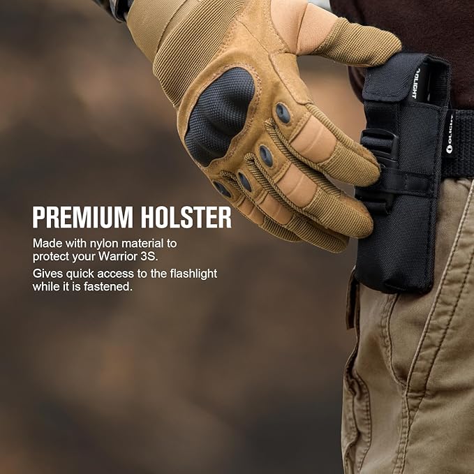 OLIGHT Warrior 3S 2300 Lumens Rechargeable Tactical Flashlight, Compact Dual-Switches LED Bright