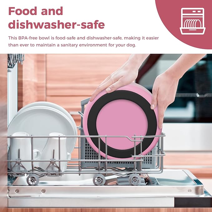 Dog Bowl, Stainless Steel Dog Food and Water Bowl with Non Slip Quiet Bottom, Easy to Clean