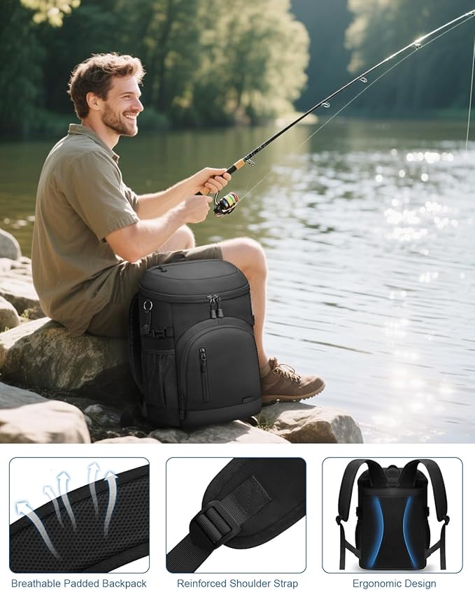 Cooler Backpack Insulated Waterproof,30 Cans Backpack Coolers Leakproof Lunch Backpack for Men