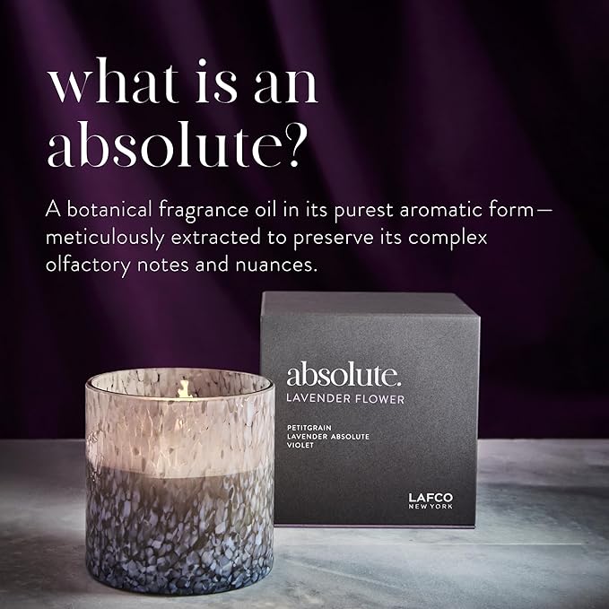 LAFCO New York Signature Candle, Lavender Flower - 15.5 oz - 90-Hour Burn Time - Reusable, Hand