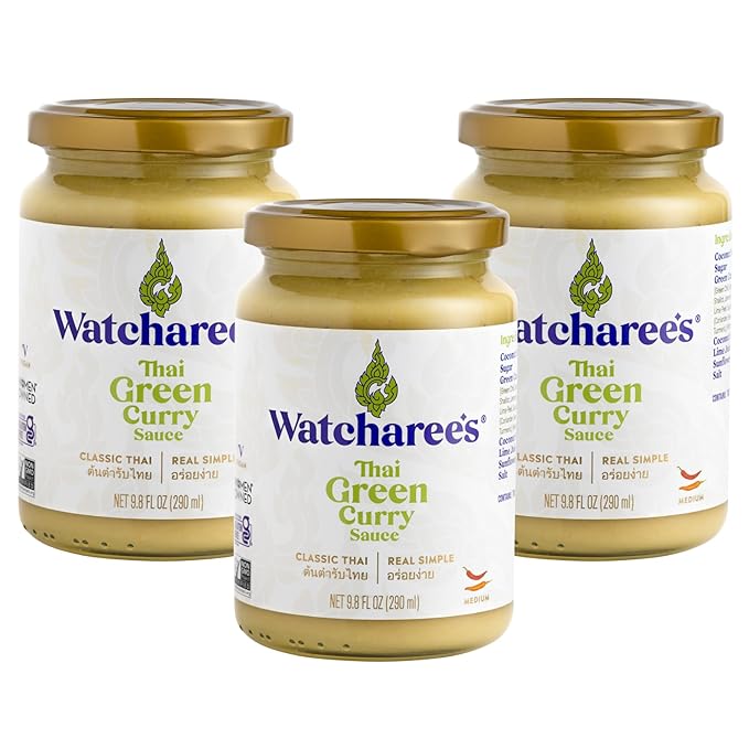 Watcharee's Thai Curry Simmer Sauces - Green Curry | Authentic Thai Recipe, Vegan, Non-GMO