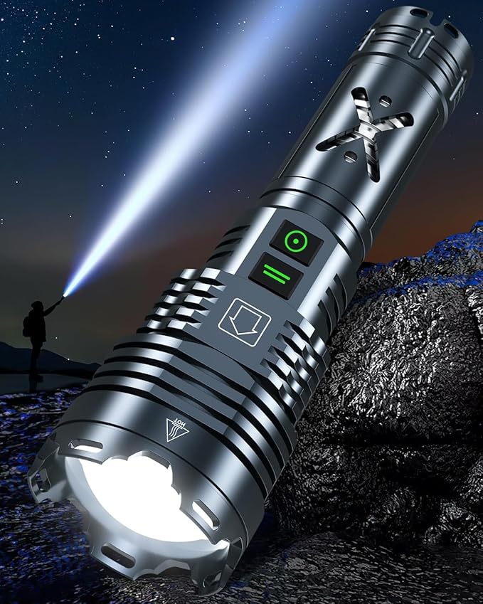 Super Bright 5500.000 High Lumens Flashlights Rechargeable, Powerful LED Flashlight 6 Mode
