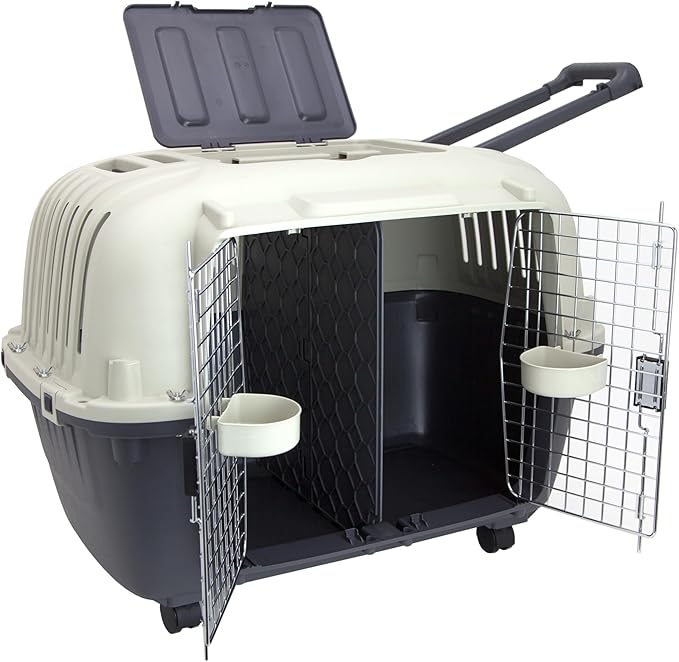 SPORT PET Designs Double Wire Door Plastic Kennel (CM-0699-CS01)
