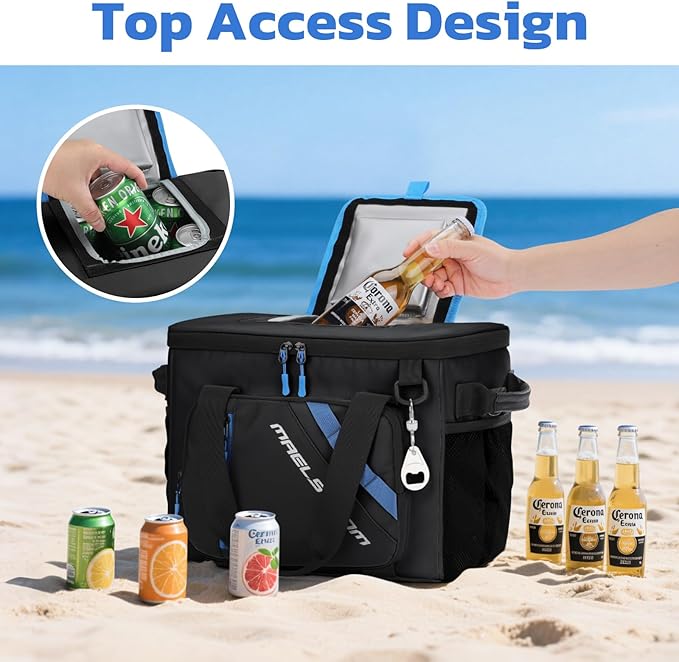 Maelstrom Cooler Bag, 30 Cans Beach Cooler, Large Leakproof Insulated Soft Cooler with Bottle