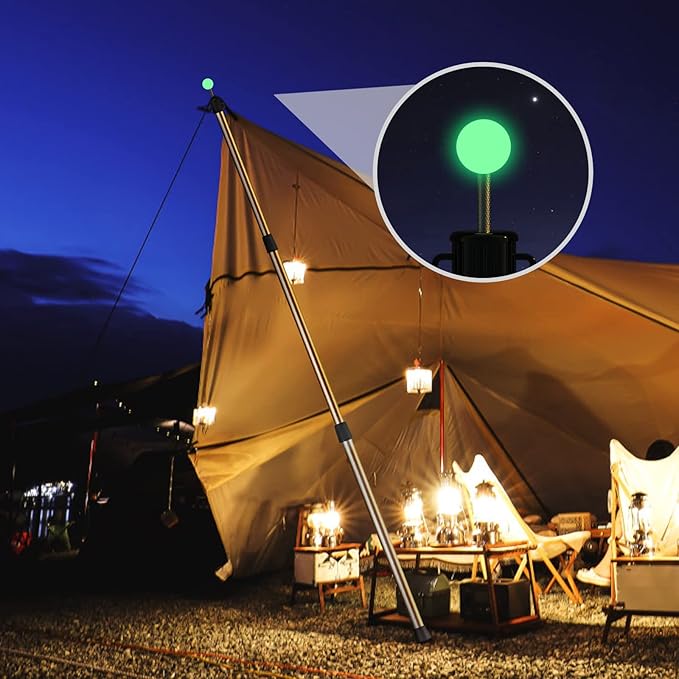 SANLIKE Tarp Poles Telescoping Tent Poles, 96" Aluminum Canopy Poles Extendable Pole for Awning