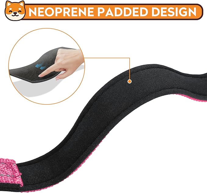 Reflective Dog Collar, Adjustable Soft Neoprene Padded Nylon Pet Collars with Buckle for Small