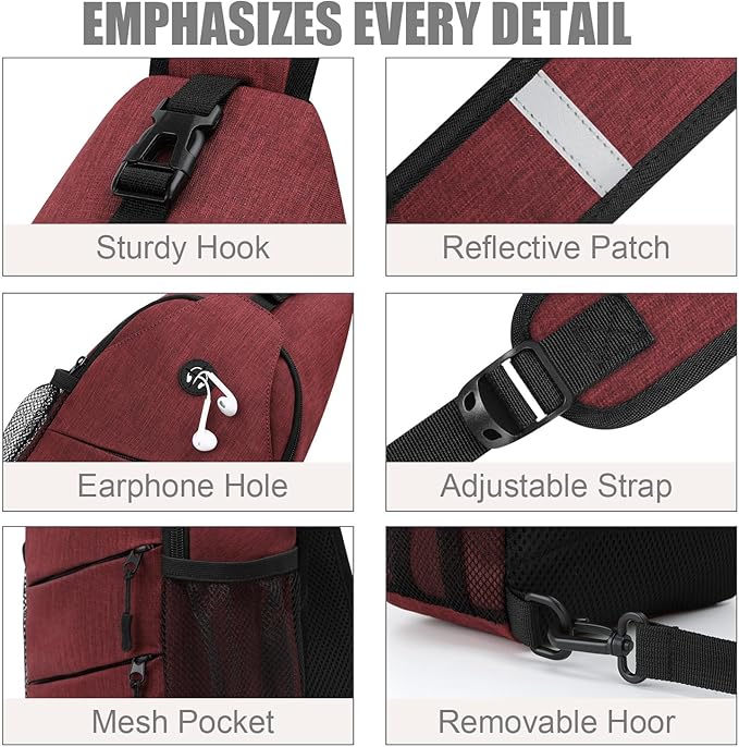 Crossbody Bags for Women Men Trendy Sling Bag Bakpack Casual Chest Bag with Convertible Shoulder