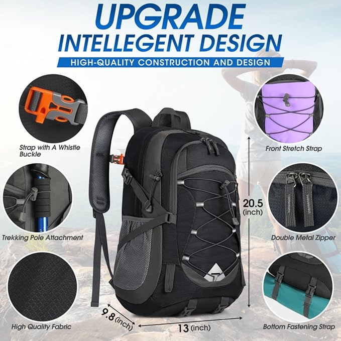 IGOLUMON Hiking Backpack 40L Packable Lightweight Camping Backpack Men Women Waterproof Hiking
