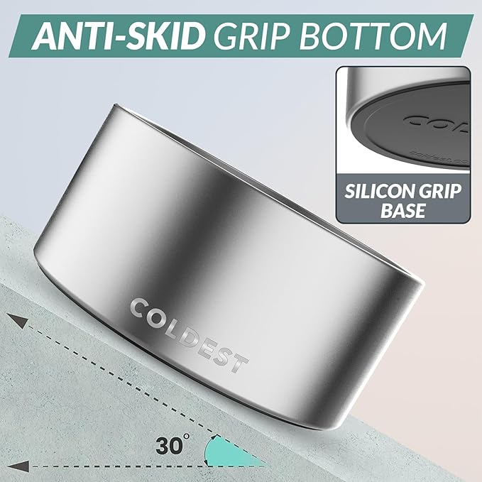Coldest Dog Bowl - Anti Rust Metal, Non Slip, 3 Layers Insulated Stainless Steel Dog Bowls - Spill