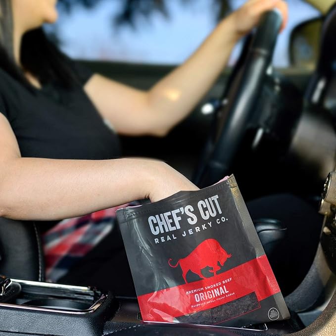 Chef's Cut Beef Jerky, Original, High Protein Meat Snack, 10g of Protein and 90 Calories, Gluten