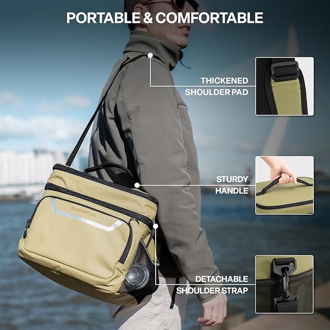EVERFUN Small Cooler Lunch Box Mini Leak-Proof Soft Double Deck 24 Can Personal Insulated