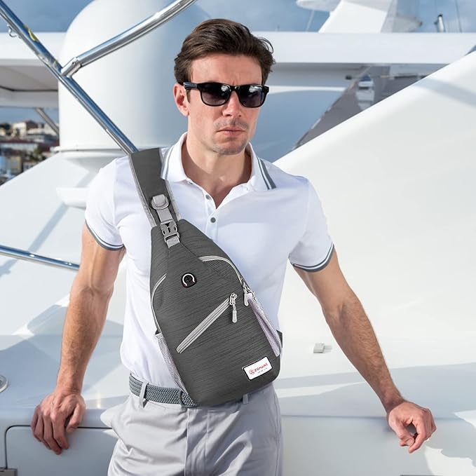 ZOMAKE Sling Bag,Small Crossbody Sling Backpack,Water Resistant Shoulder Daypack for Travel,Anti