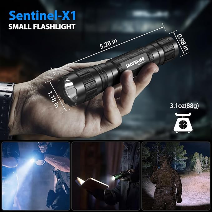 Tactical Flashlights High Lumens-1200 LM Police Flashlight with Holster for Duty Belt,Single Mode