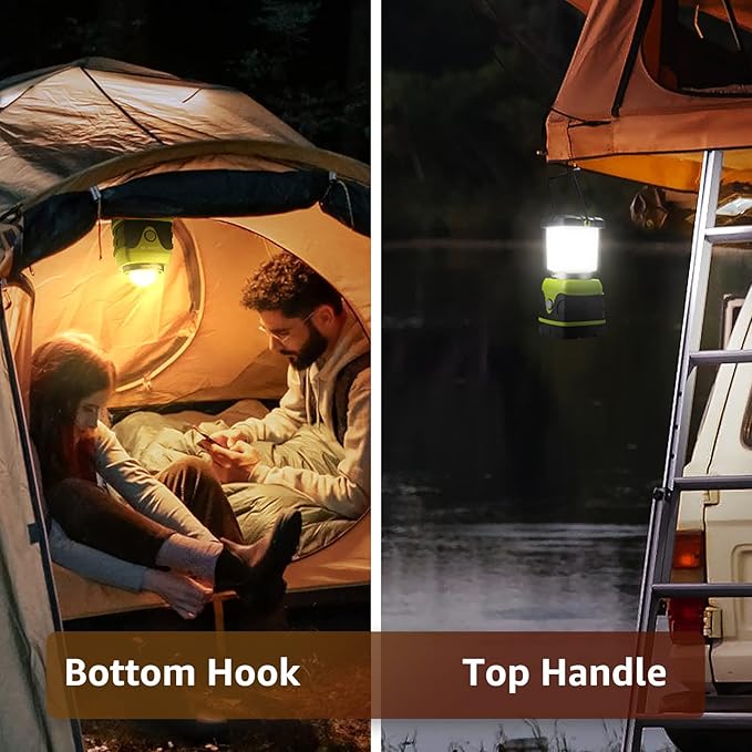 LE 1000LM Battery Powered LED Camping Lantern, Waterproof Tent Light with 4 Light Modes, Camping