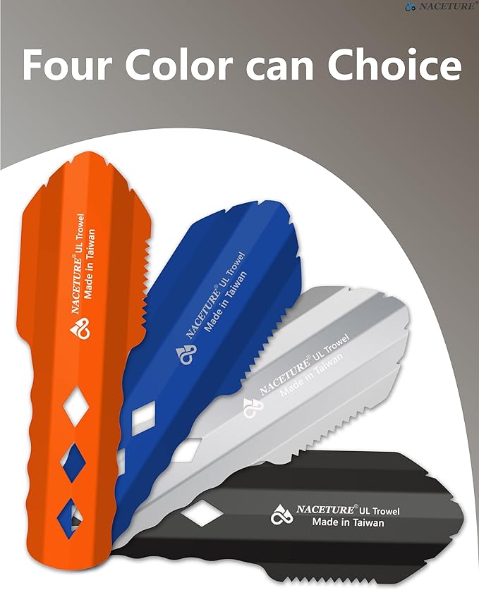 NACETURE Ultralight Backpacking Trowel Aluminum Shovel Small Potty Multitool with Longer Handle