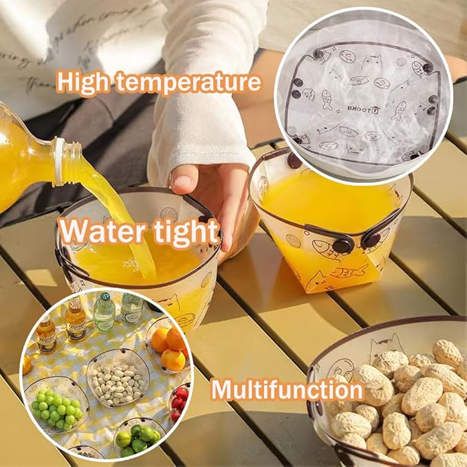 MIUPOO Collapsible Cup Set,Portable Mess Kit,Food Grade Material Free Folding Cup for Lunch Family
