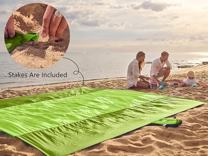WEKAPO Beach Blanket Sandproof Waterproof, Extra Large Beach Mat, Oversized & Compact Sand Free Mat