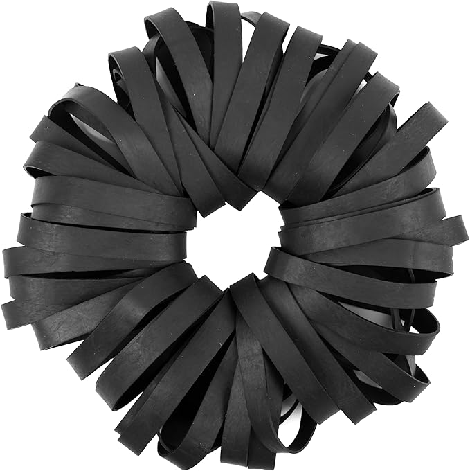 AMUU Rubber Bands Size #84 Tactical Rubber Bands Black Elastics Bands 50 Pack Wide Thick for Office