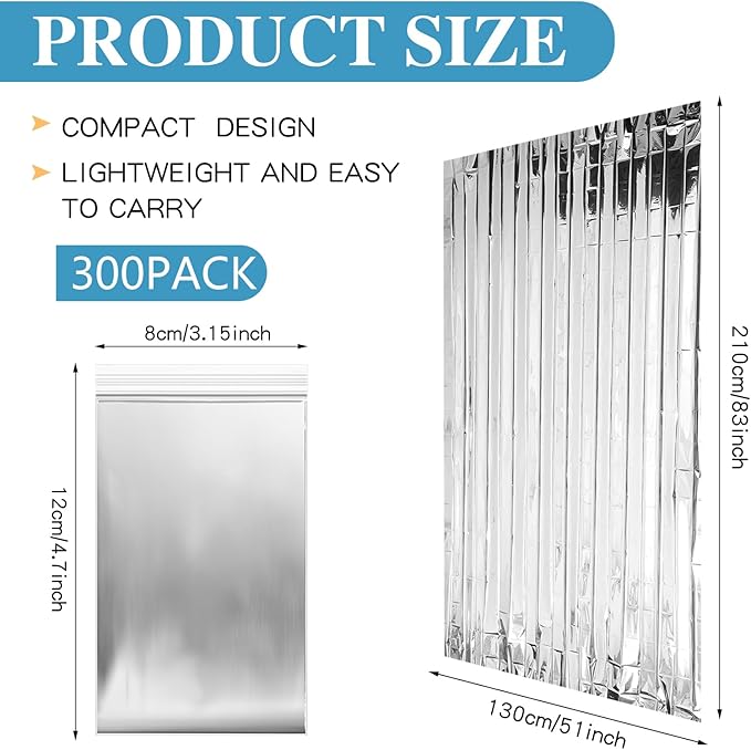 Macarrie Emergency Blanket Bulk - Survival Thermal Silver Foil Reflective Blankets Set Pack for