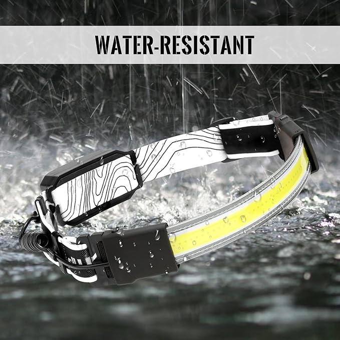 Adelante LED Headlamp Flashlight, 1000LM 230Wide-Beam USB Rechargeable Head Light with