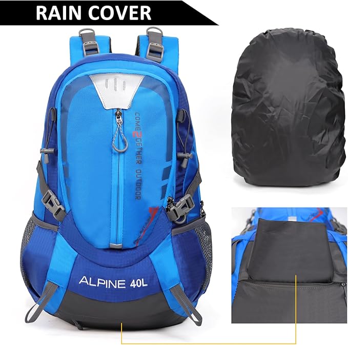 Hiking Backpack Camping 40L Outdoor Daypack Lightweight Travel Backpack with Rain Cover for Women