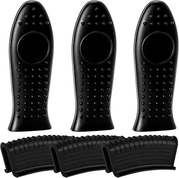 Joyhalo Cast Iron Skillet Handle Covers - 6 Pack, Heat Resistant, Silicone Pot Handle Sleeve
