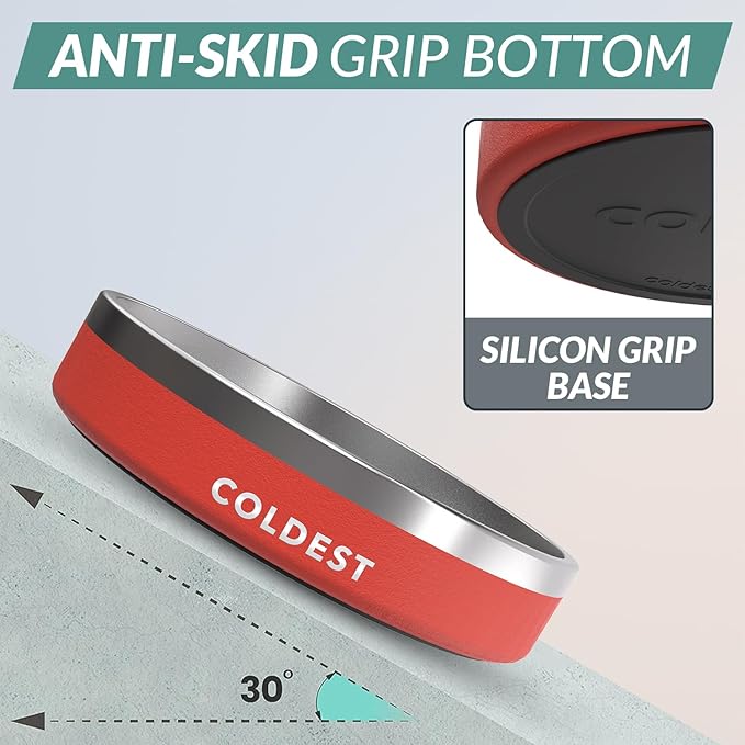 Coldest Dog Bowl - Anti Rust Metal, Non Slip, 3 Layers Insulated Stainless Steel Dog Bowls - Spill