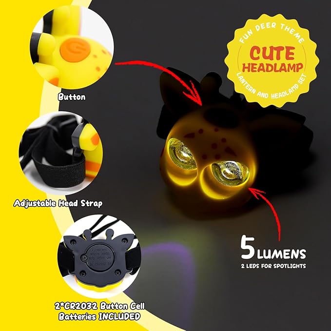 Let's Explore LED Camping Lantern & Headlamp, Battery Powered Night Light, Gift for Birthday