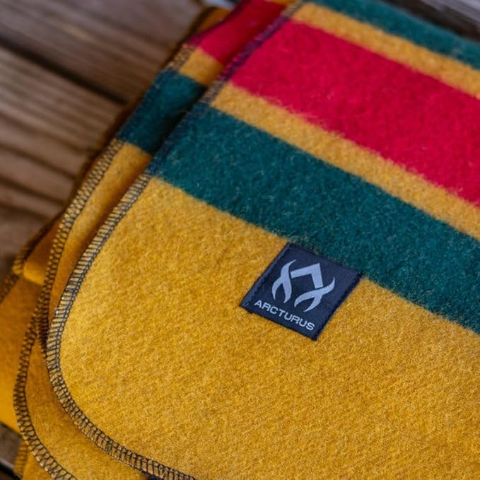 Arcturus Rainier Wool Blanket - 4.5lbs Warm, Heavy, Washable, Large | Great for Camping, Outdoors