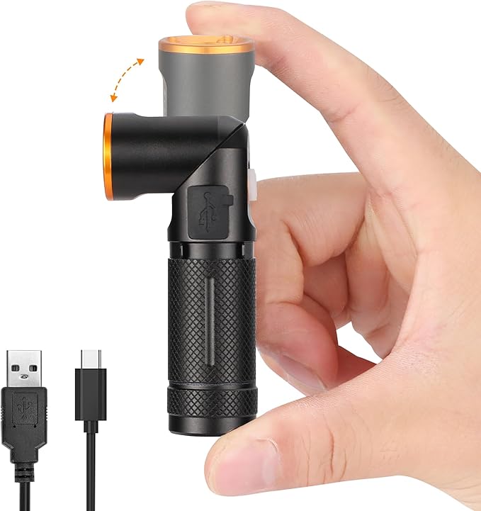 EverBrite 600 Lumens Pocket Flashlight, 90 Degree Tactical Pen Light with Magnet, Type-C