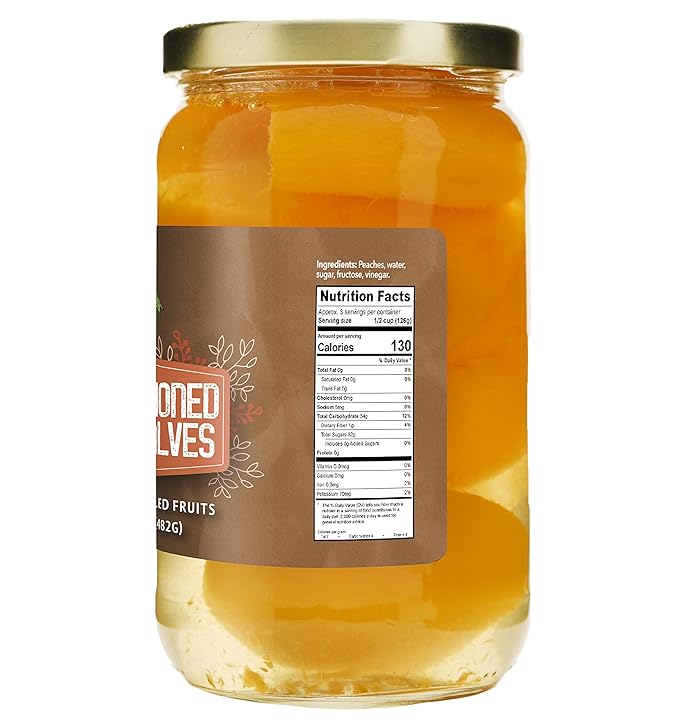 Green Jay Gourmet Old Fashioned Peaches in a Pint Jar - Fresh Hand Jarred Fruit for Cooking &