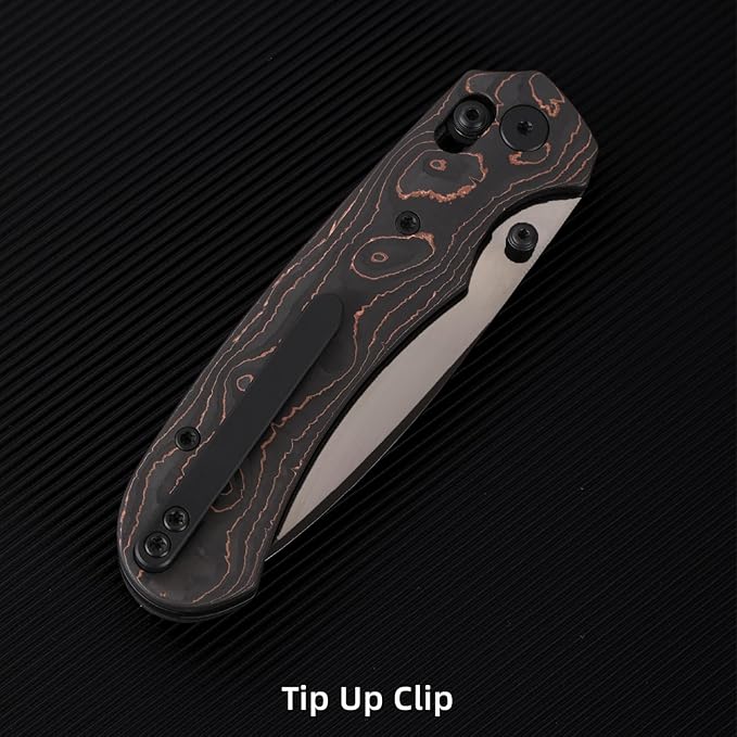 Folding Pocket Knife,3.31” M390 Blade,Erogonomic Titanium Handle,Hunting Survival Knife,EDC Knife