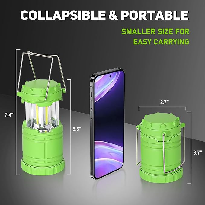 2-Pack Mini LED Camping Lanterns, Portable Camping Lights, Outdoor Tent Lights, Essential Emergency