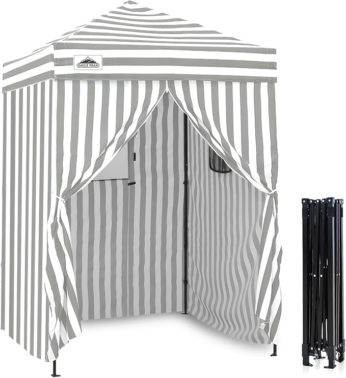 EAGLE PEAK Flex Ultra Compact 5x5 Pop-up Canopy, Sun Shelter, Changing Room, Portable Privacy Tent
