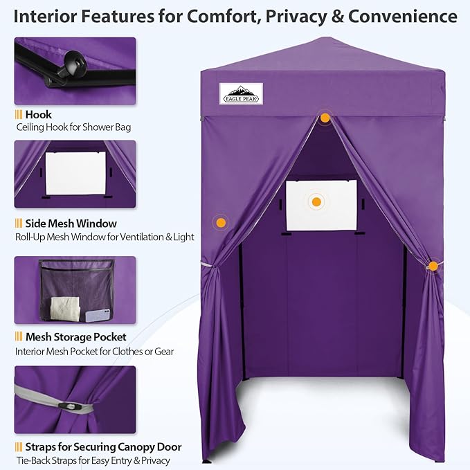 EAGLE PEAK Flex Compact 4x4 Pop-up Canopy Changing Room, Portable Dressing Room, Privacy Changing
