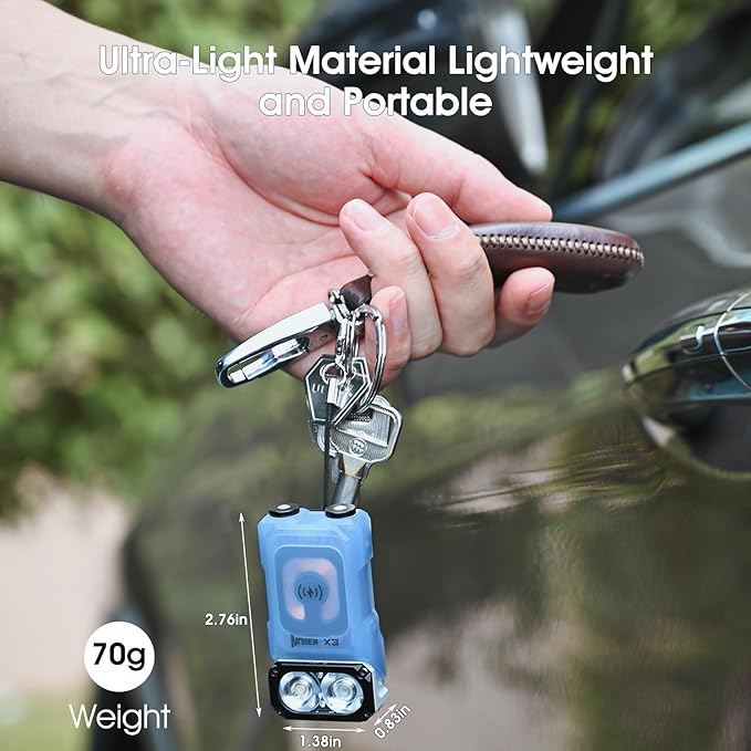 WUBEN X3 Mini Flashlight with Rechargeable Charging Box 180 Degree EDC Keychain Flashlight Twist