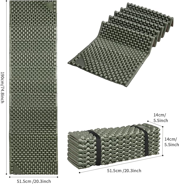 Foam Camping Pads for Hiking, Ultralight Closed Cell Mattress, Waterproof Soft Mat for Adults, Wide