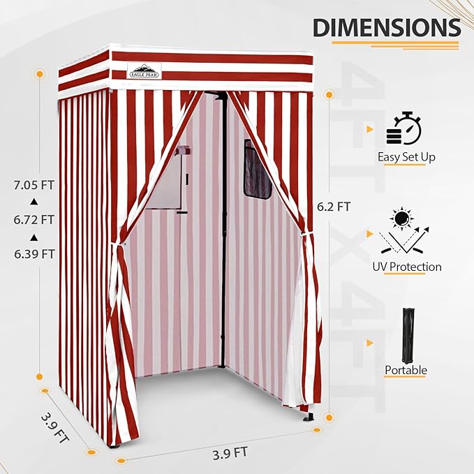 EAGLE PEAK Flex Compact 4x4 Pop-up Canopy Changing Room, Portable Privacy Dressing Room for Indoor