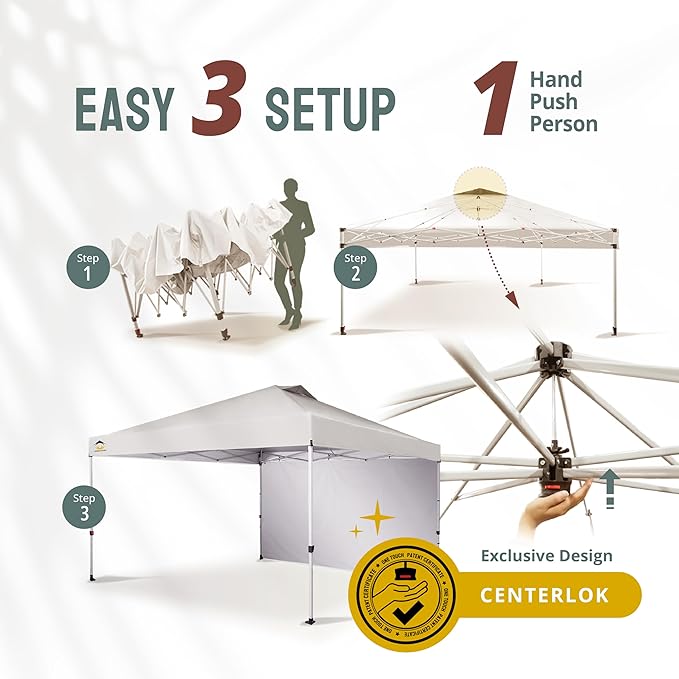 CROWN SHADES 12x12 Pop Up Canopy Tent Instant Commercial with 150D Silver Coated Fabric Including 1