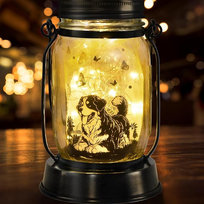 Bernese Mountain Dog Gifts for Women/Men Bernese Mountain Solar Lanterns Birthday Dog Lovers