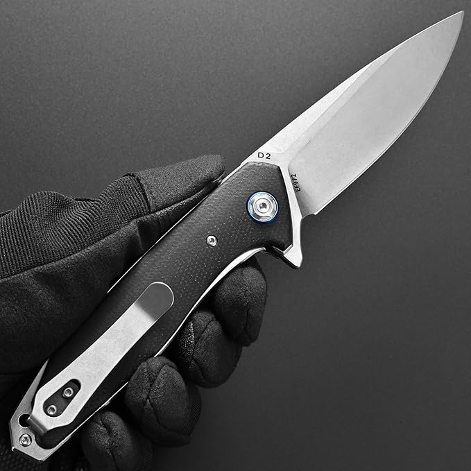 Eafengrow EF972 Folding Knife, D2 Steel Blade Micarta Handle Pocket Knife Folder for Outdoor