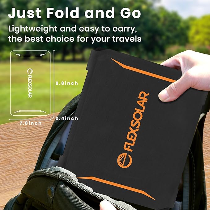 [Upgraded] FlexSolar 15W Small Solar Panel Charger 5V USB Output ETFE Lightweight Foldable Portable