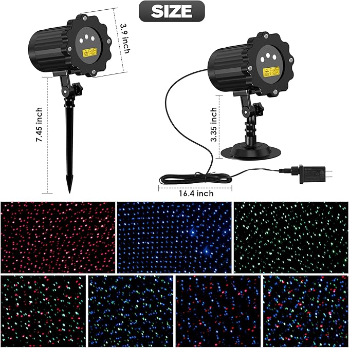 Laser Christmas Projector Lights Outdoor, 3 Colors RGB Christmas Laser Lights Outdoor Waterproof