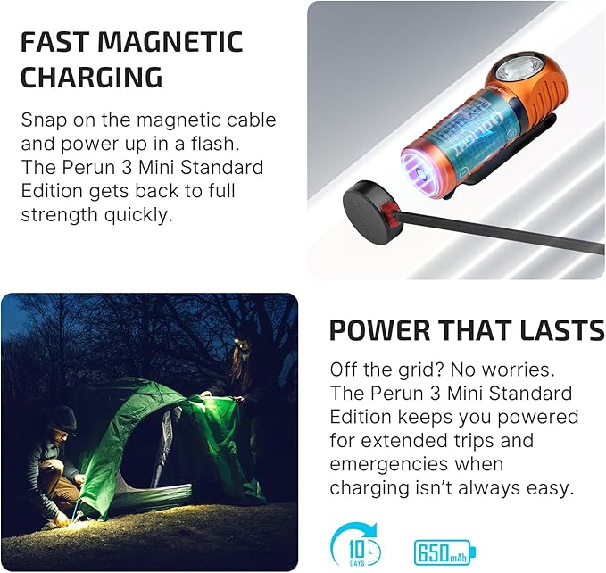 OLIGHT Perun 3 Mini Headlamp 1250 Lumens LED Head Flashlight,Rechargeable Headlight with Red Light