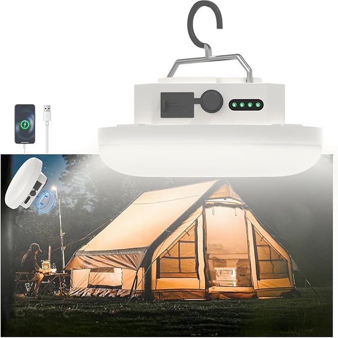 Tent Light LED Rechargeable Camping Portable Hanging Lantern,IPX5 Waterproof Outdoor Lights with