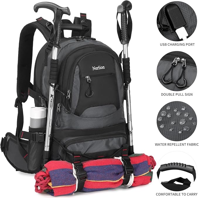 Nerlion 40L Hiking Backpack Travel Backpack for Men Women Camping Waterproof Outdoor Hiking Daypack