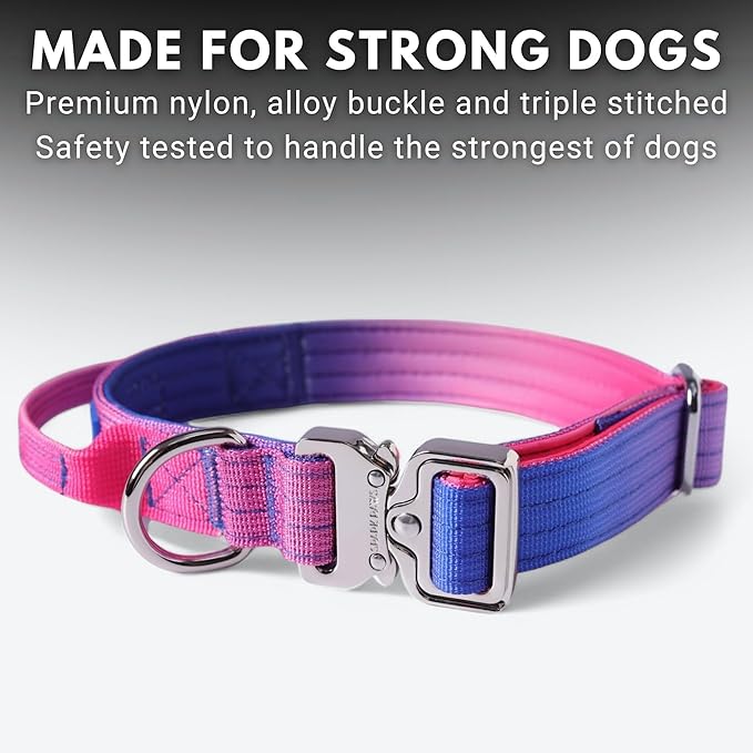Spark Paws Tactical Dog Collar - Heavy Duty, Premium Quality, Thick and Durable for Large and