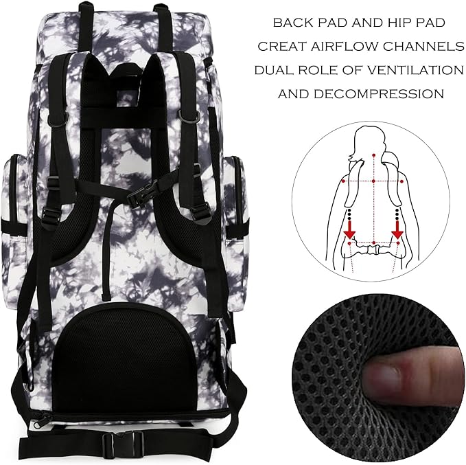 Hiking Backpack for Men 70L/100L Camping Backpack Military Rucksack Molle 3 Days Assault Pack for